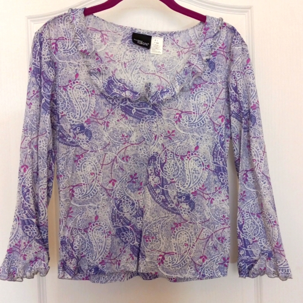 Boutique EUROPA Paisley Pink& Purple Top